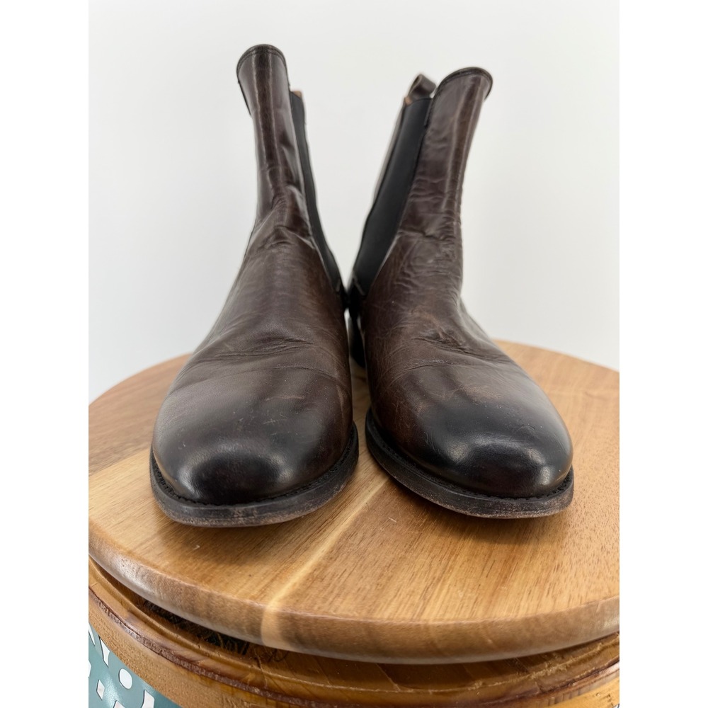 Frye Women Dark Brown Distressed Leather Chelsea Boots 3475454 SLT Size 7.5 B - Picture 4 of 12
